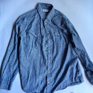 Taylor Stitch Western Shirt In Washed Denim - Size XL - 44